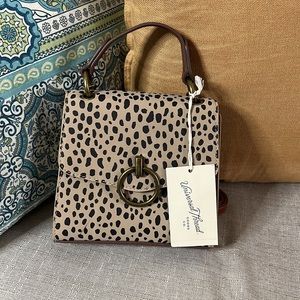 Magnetic Flap Closure Leopard Print Mini Shoulder Handbag